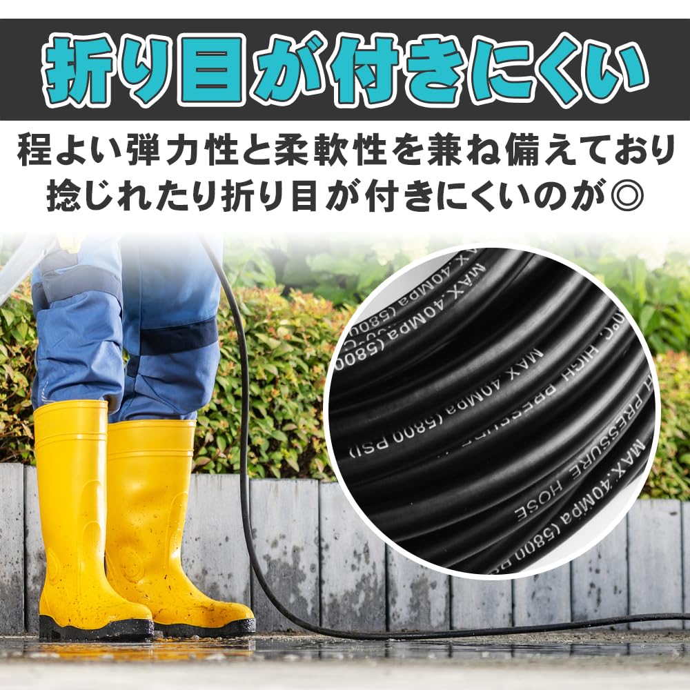 Совместимый удлинительный шланг Karcher для моек высокого давления, устойчивый к перегибам, прочный, герметичный и гибкий для мойки автомобиля (Тип B, 20 м)