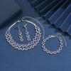 Wedding Bridal Necklace & Earrings Set for Women - Dazzling Full Diamond Design with Fashion Claw Chain