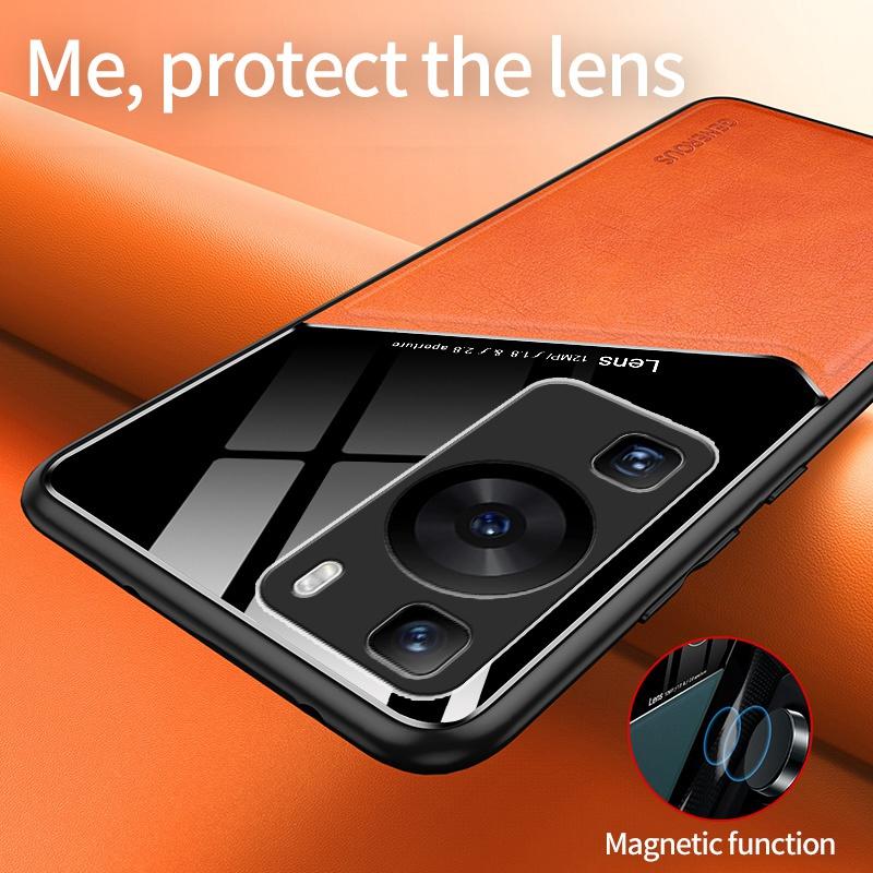 Чехол для Huawei P20 P30 Lite P40 Pro Plus, роскошный кожаный чехол для телефона Huawei P60 P50 Pro, магнитный силиконовый защитный чехол