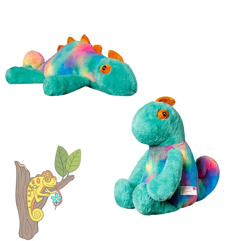 Милая плюшевая игрушка-хамелеон, меняющая цвет, длинношерстная набивная кукла-ящерица, оптовый подарок, украшение