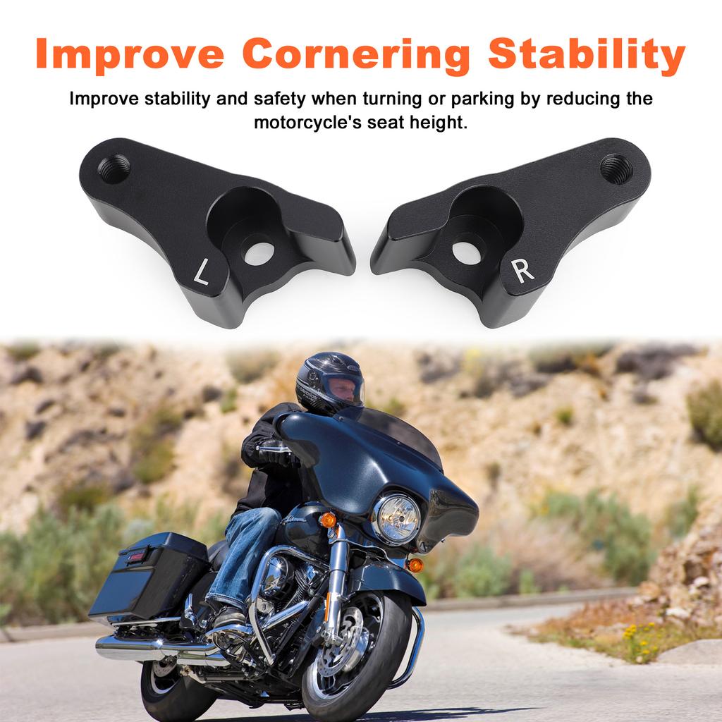 2 Inch Shock Absorber Rear Suspension Bracket Lowering Link Kit For 2002-2023 Harley Davidson Touring Models