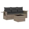 VidaXL Salon de Jardin avec Coussins 4 pcs, Canapés de Terrasse, Ensemble de Meubles de Patio, Mobilier d'Extérieur, Gris 3252207