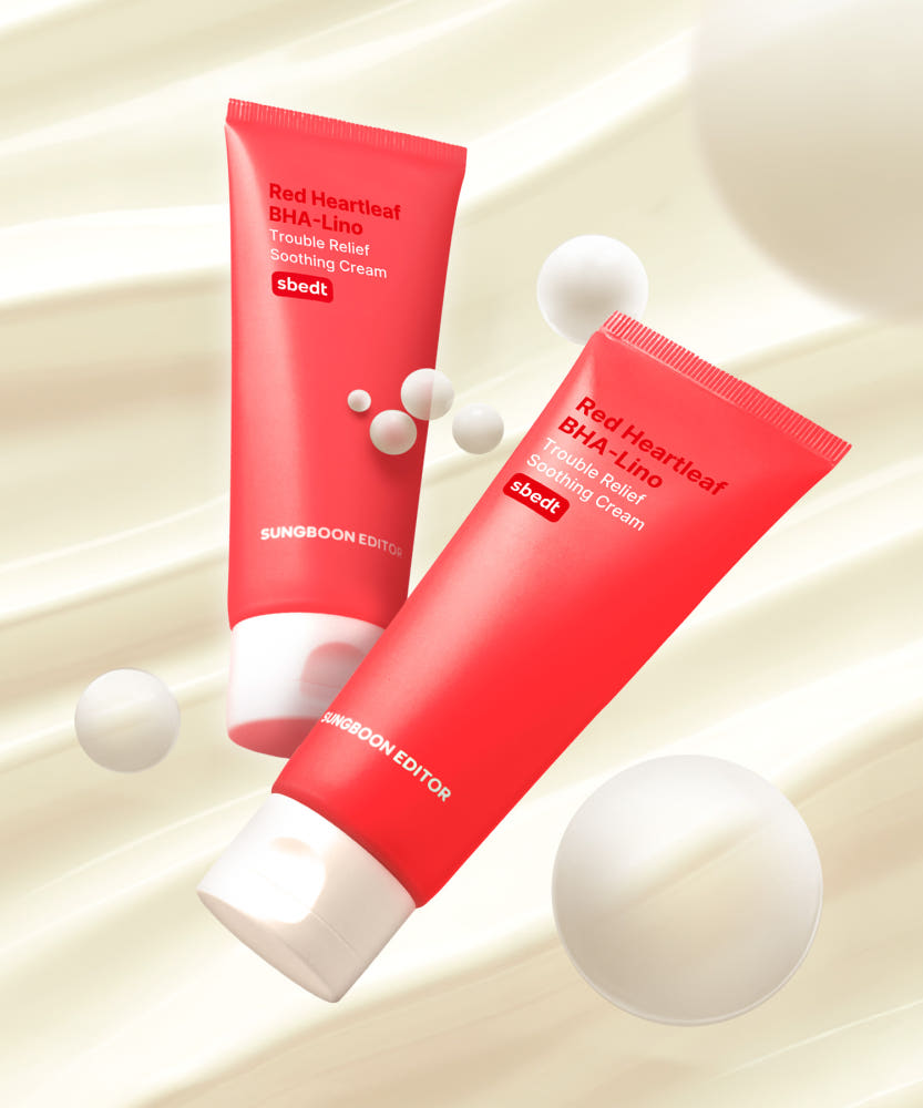 SUNGBOON EDITOR Red Heartleaf BHA-Lino Trouble Relief Soothing Cream 50ml Korean Calming Face Cream