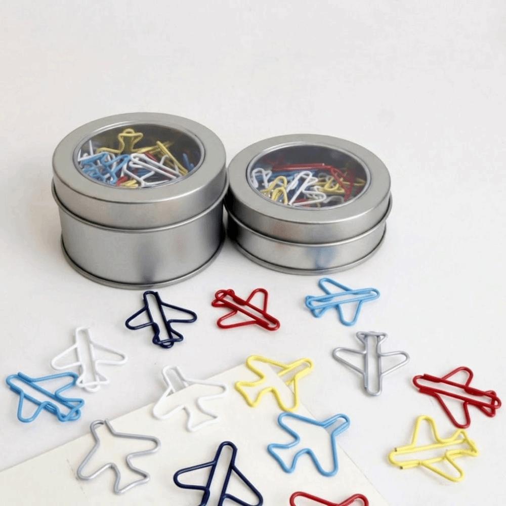 25Pcs/ 50Pcs Airplane Shape Paper Clips Airplane Shape Plane Paper Clips Plane Paperclips  Office
