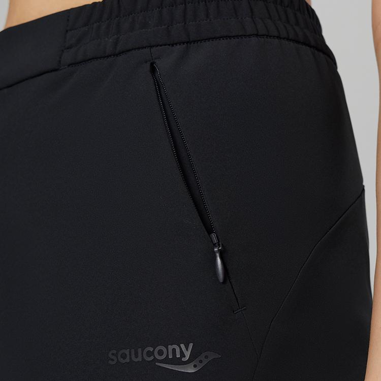 SAUCONY Спортивные брюки серии Lifestyle, однотонные, простые, мягкие, эластичные, узкие, прямые, трикотажные, женские брюки, черные SC1240072A-BK01