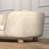 Pet Sofa Dog Mat Dog Bed Dog Sofa Dog Couch Cat Sofa with Cushion Back Pocket Plush Foam Pine Wood Cream White 70 x 47 x 30 cm