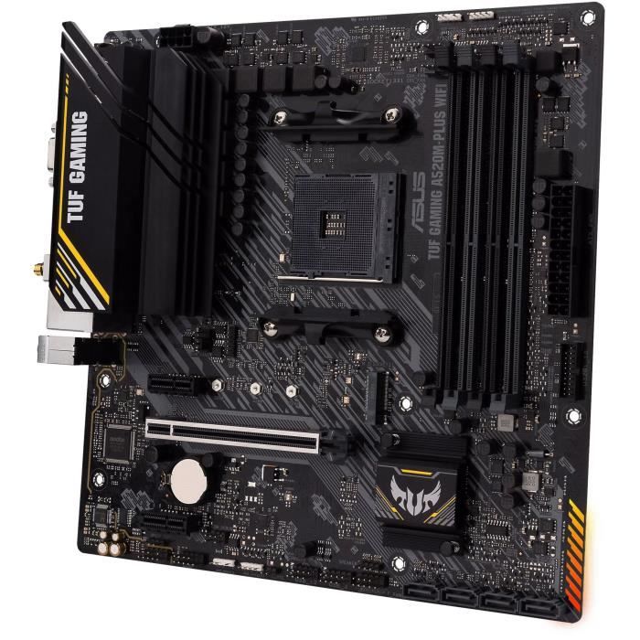 Carte mère - ASUS - TUF GAMING A520M-PLUS WIFI - AMD A520 - Emplacement AM4 micro ATX