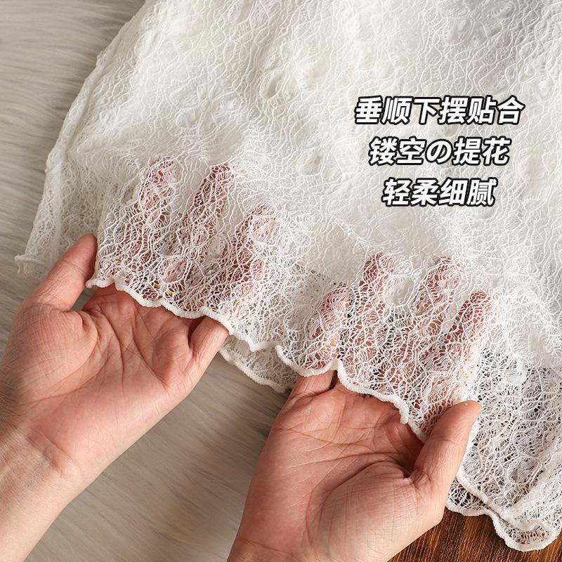 New French mesh lace suspender vest inner and outer wear top breathable thin back underwear women