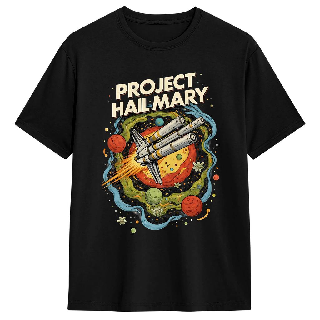 Повседневная футболка Amaze Jazz Hands Project Hail Mary для мужчин, с круглым вырезом, хлопковая, с коротким рукавом, больших размеров