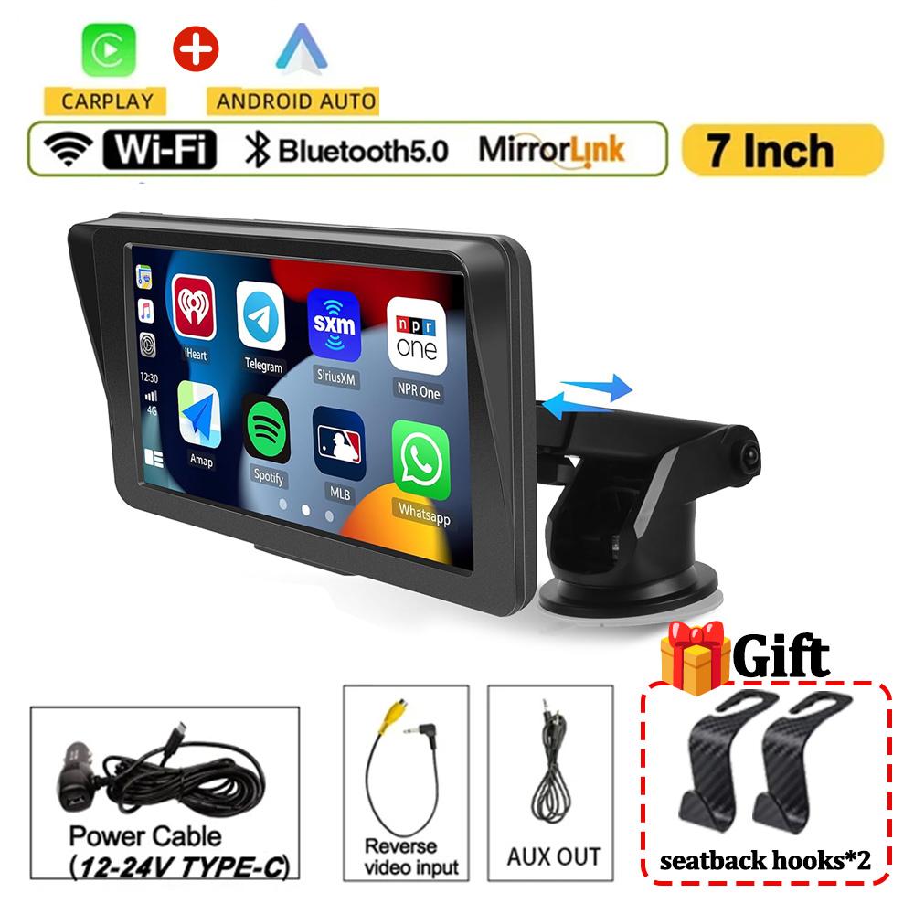 7-дюймовый автомобильный радиоприемник беспроводной Carplay Android Auto сенсорный экран универсальный мультимедийный видеоплеер FM Bluetooth 32G TF