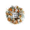 Pumpkin Maple Leaf Wreath With Berry Wood Sign Front Door Autumns Door Hanging Decoration Thanksgiving Harvests Festival
