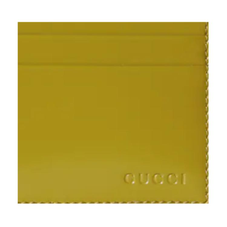Gucci Кожаный держатель для карт с тисненым логотипом Мужские аксессуары Зеленый 817374-AAECS-3505