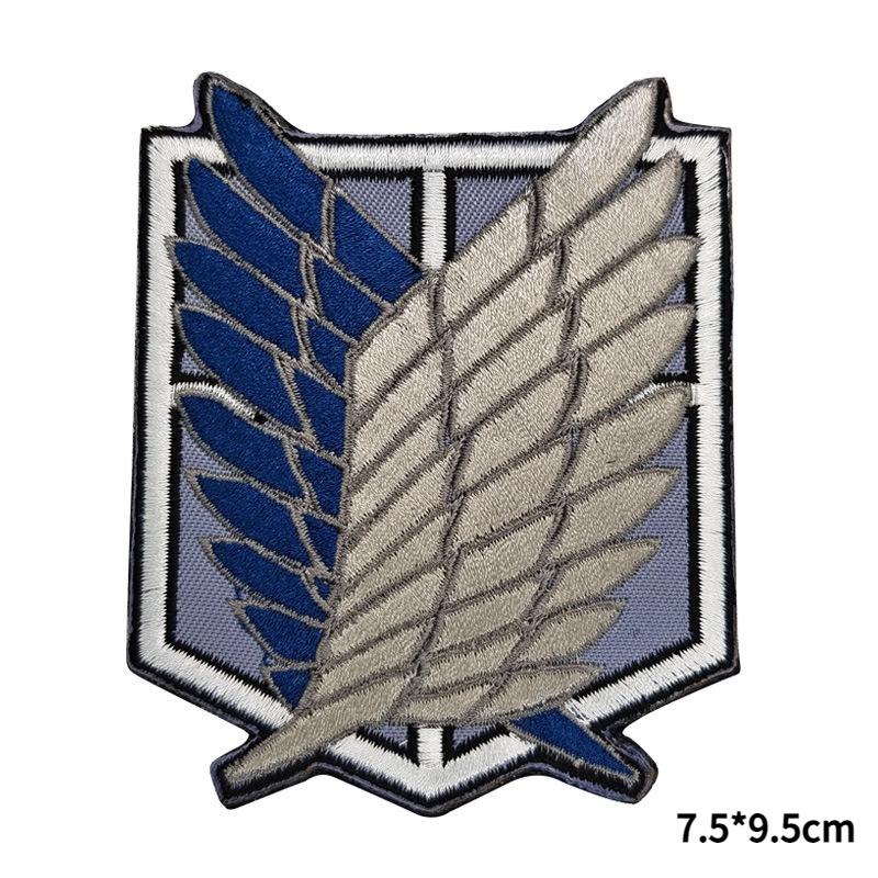 Нашивка Attack On Titan с вышитыми нарукавными повязками Wings Of Liberty из ПВХ, резиновые нашивки для тактического рюкзака, японская наклейка-аниме