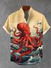 Hawaii shirt linen new men's 3D printed short sleeved street casual multi-functional high-end summer casual plus size shirt