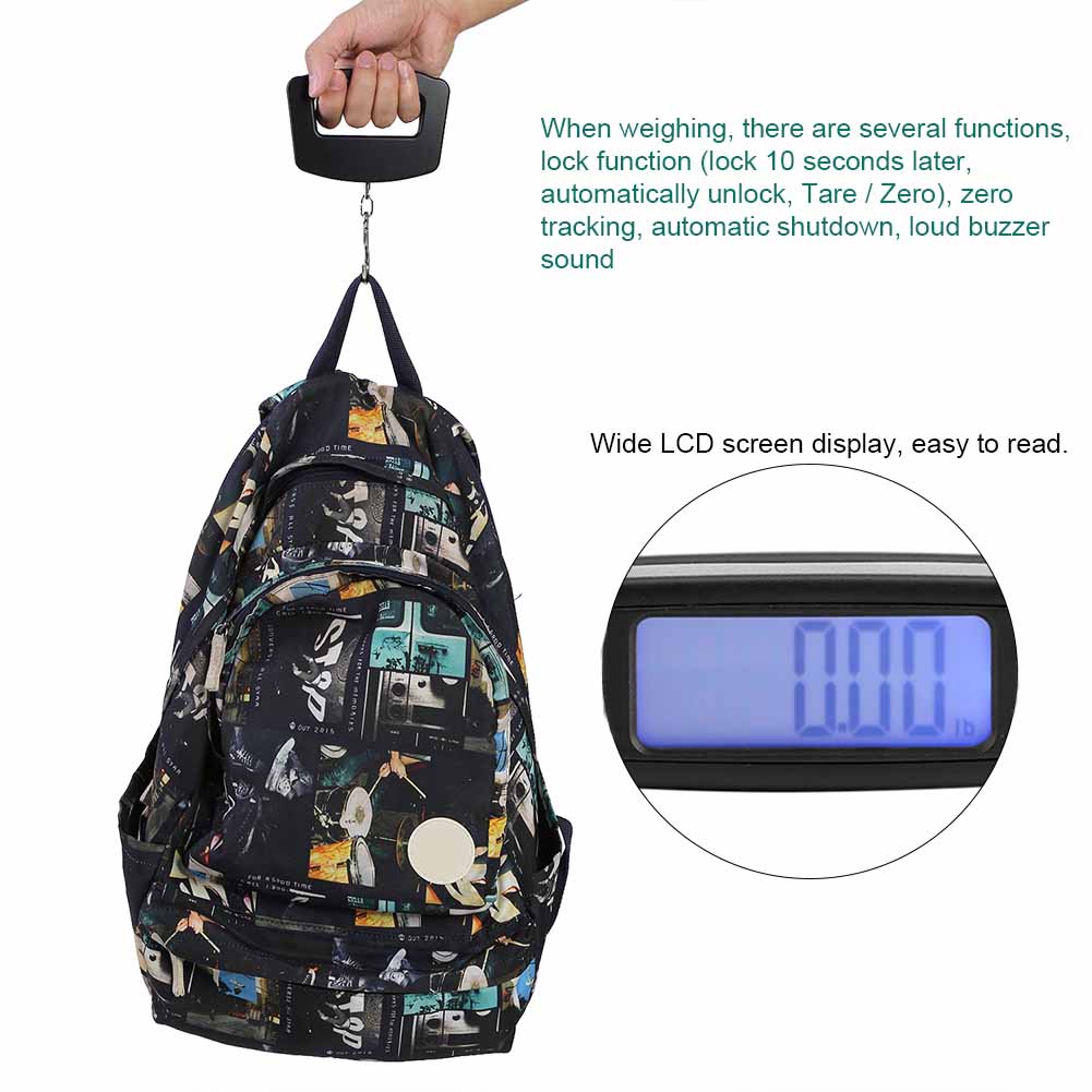 WeiHeng Mini Scale Electronic Portable Weight Luggage LCD Digital Travel Hanging Hook