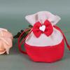 10Pcs New Cotton Drawstring Gift Bag, Round Bottom Drawstring Candy Bag, Butterfly Knot Heart-shaped Handmade Canvas Candy Bag
