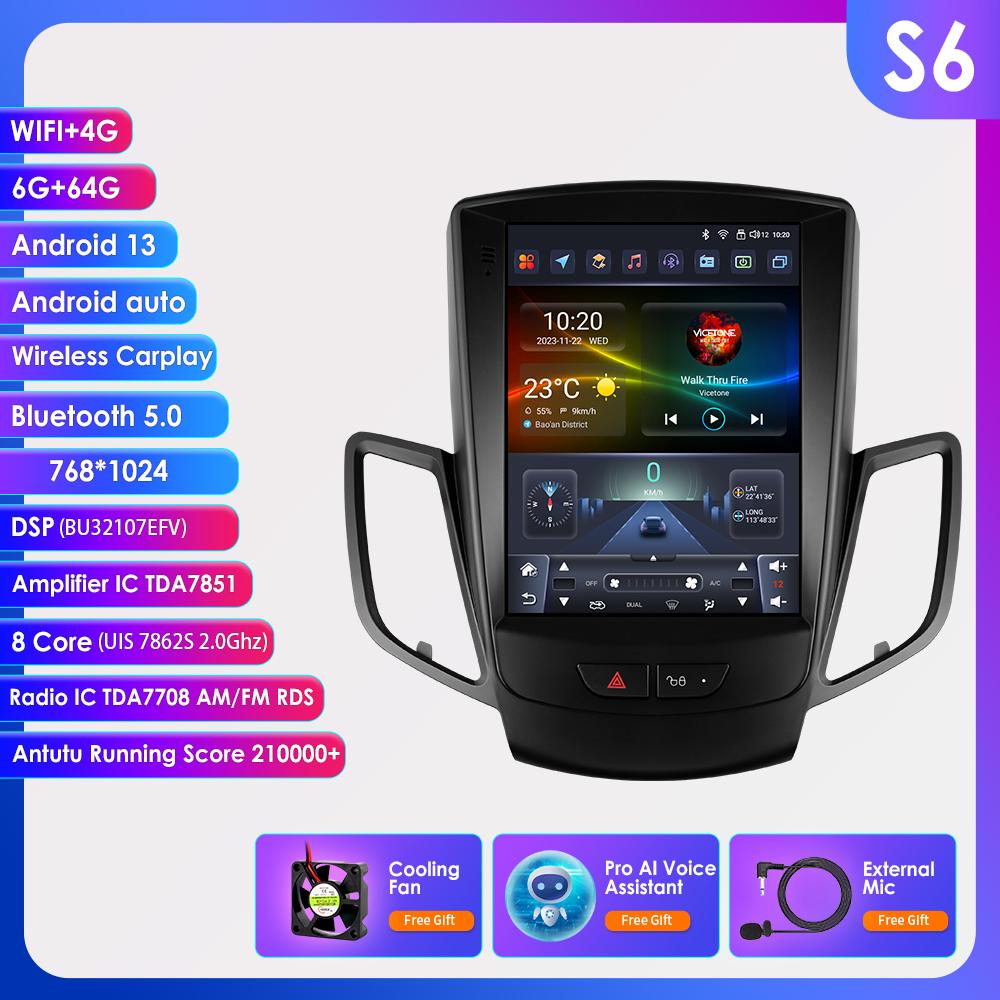 OSSURET 9,7-дюймовый экран QLED 2din Android автомобильный радиоприемник мультимедиа видеоплеер для Ford Fiesta 2009 - 2017 GPS Navi Carplay Auto 4G LTE RDS AI Bluetooth