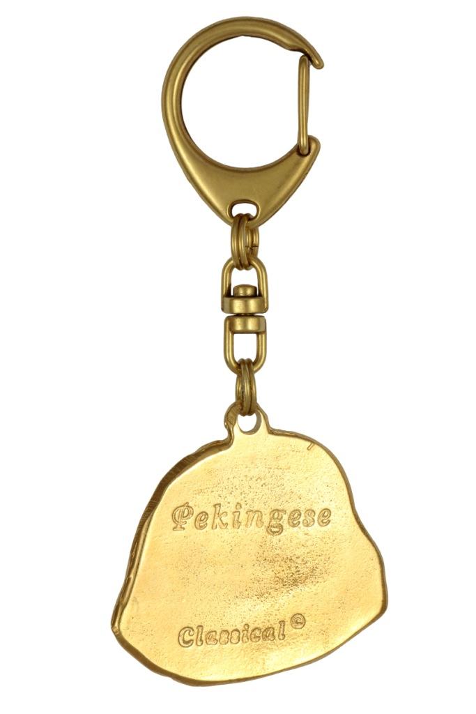 Pekingese, Pekinese, Peke - Gilded Key Ring with Dog In Gift Box, Handbag Decoration, Luxury Accessory by Art-Dog Brand
