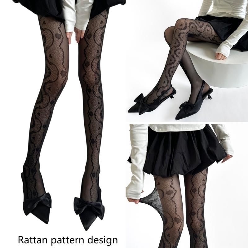 Patterned Fishnet Stockings Leggings,High Waist Tights Stockings for Women,Fishnets Thigh High Stockings Pantyhose