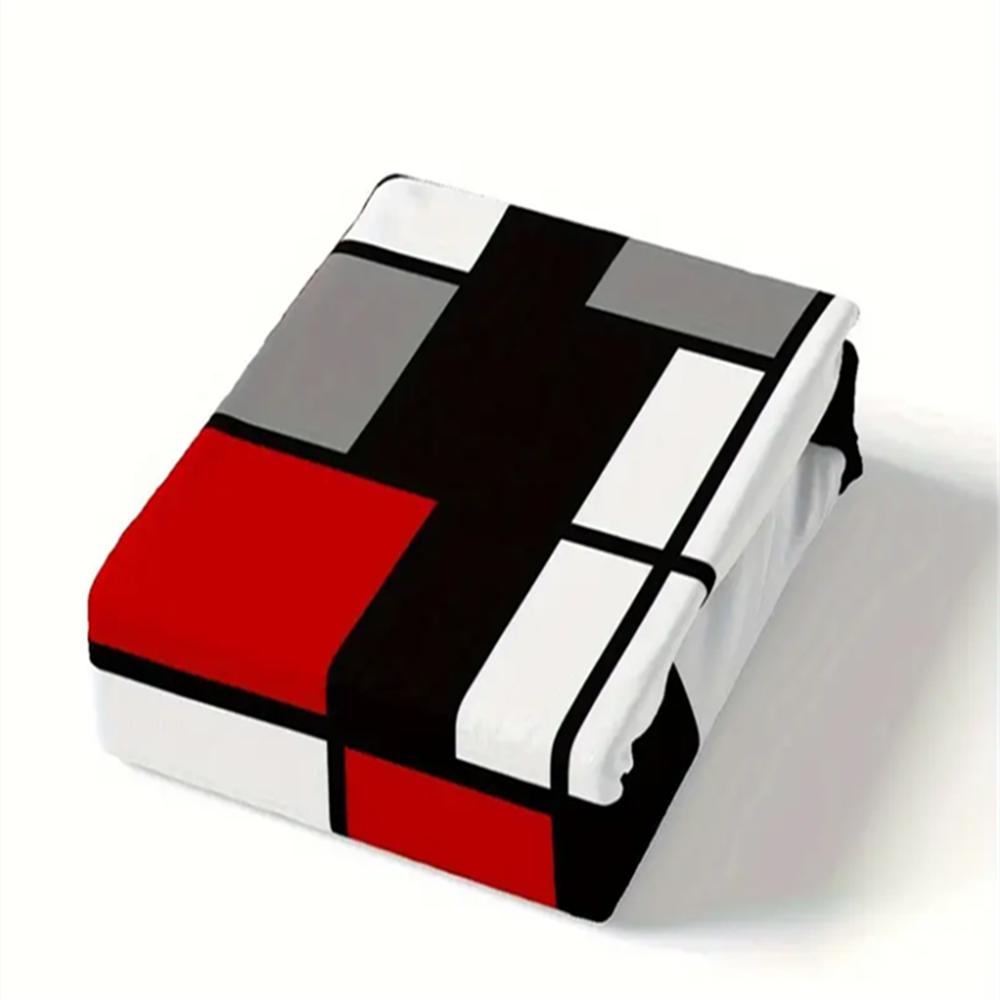 Геометрический комплект пододеяльника, Современное абстрактное двустороннее микроволоконное постельное белье с застежкой-молнией, Машинная стирка, Включает 1 пододеяльник