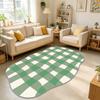 Irregular Shape Plaid Rug for Living Room Wavy Edge Decoration Home Sofa Area Soft Carpet Bedroom Bedside Non-slip Mat Washable