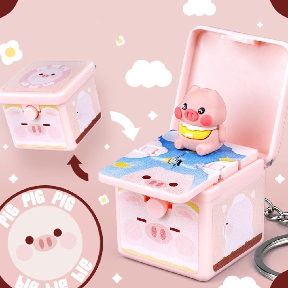 Забавный складной поп-ап брелок для ключей, креативное креативное кольцо для ключей, мультяшный кулон для сумки, кольцо для ключей от машины
