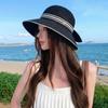 Weave Bow Fisherman Hat Large Bow Sunscreen Bucket Hat Elegant Women Sun Hat  Riding