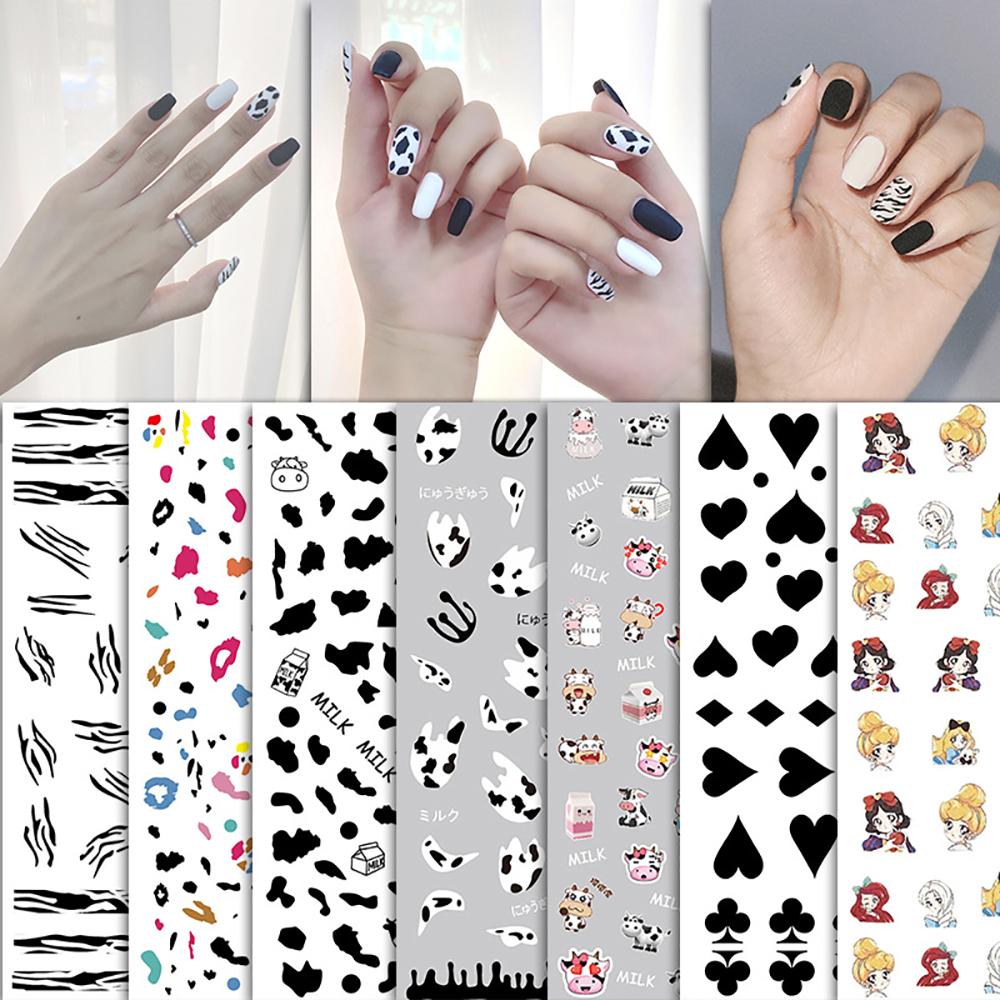 Дизайн Корова Маникюр DIY Nail Art Наклейка для ногтей с принтом коровы самоклеящаяся наклейка 3D неправильные пятна