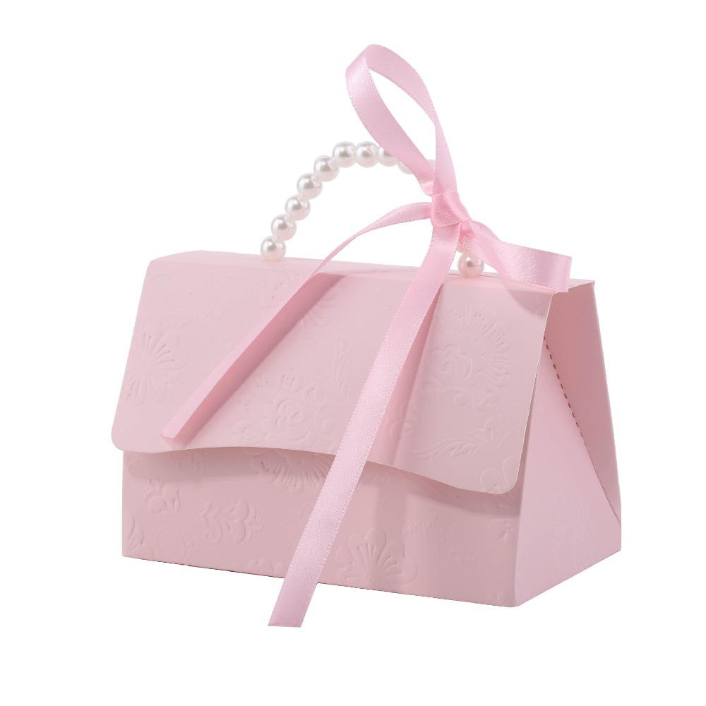 10 шт. свадебных сувениров коробки с жемчужной ручкой ленты DIY набор крафт-бумага коробки подарочные коробки для дня рождения сувениры бутик свадьба и годовщина