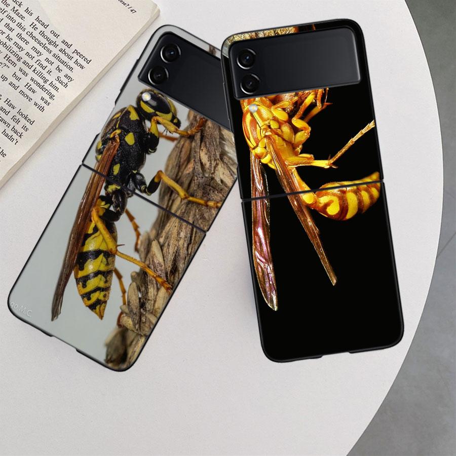 Чехол Killer Wasp Wasp Population для Samsung Galaxy Z Flip 3 Flip 5 4 5G Black Hard Cell Phone Cover Samsung Z Flip 5 5G Luxury