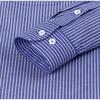 100% Cotton Striped Shirt Soft Comfortable Long Sleeve Business Men Office Casual Shirt with Pocket Slim Fit