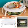 Kitchen Microwave Oven Turntable, Steaming Rack, Food Heating, Layered Tray, Stackable Shelf, Oven Steaming Compartment