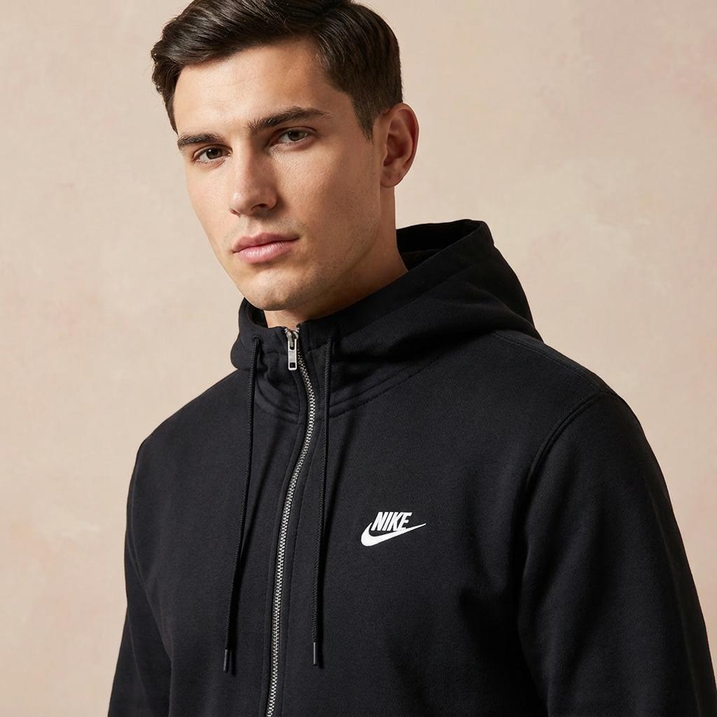 Nike Мужская куртка-толстовка с капюшоном на молнии, с длинным рукавом, вязаная, флисовая, теплая, с логотипом, Мужские куртки FN3862-010