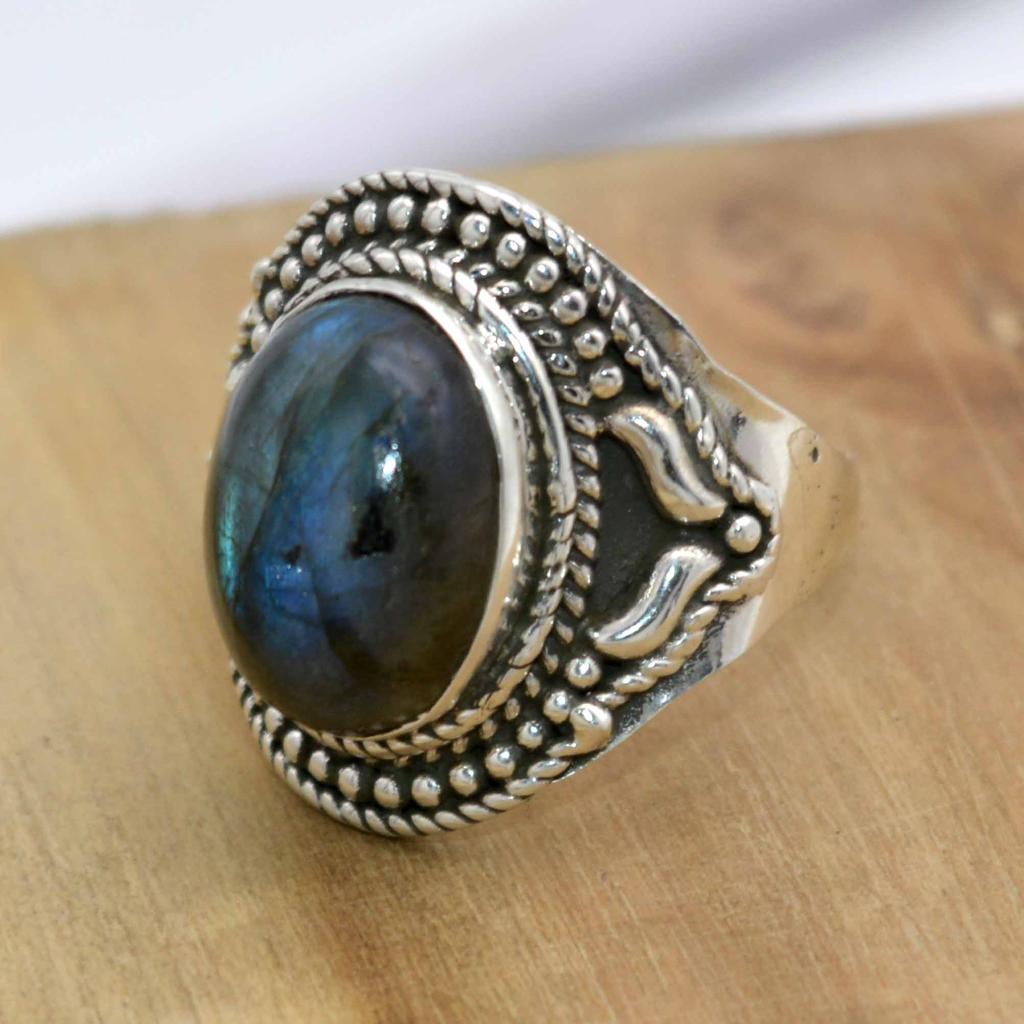 Кольцо из стерлингового серебра 925 пробы с лабрадором, мужское кольцо с печаткой ручной работы из натурального драгоценного камня