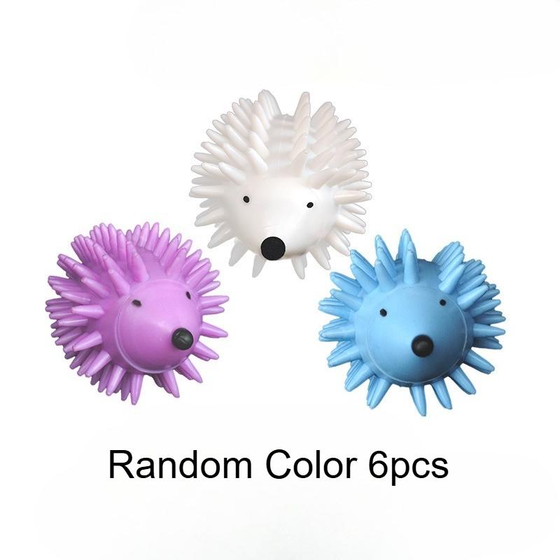 2/4/6pcs Reusable Hedgehog Laundry Detergent & Dryer Balls - Cute Anti-Tangle Wrinkle-Free Plastic Laundry Helper for Washer