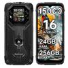 Blackview ROCK 1 Android 16 Защищенный смартфон 15000 мАч/33 Вт, 24 ГБ ОЗУ + 256 ГБ ПЗУ, 16 МП + 13 МП + 20 МП Ночное видение, 6,56" HD+ 2,01" Двухэкранный, IP69K/NFC