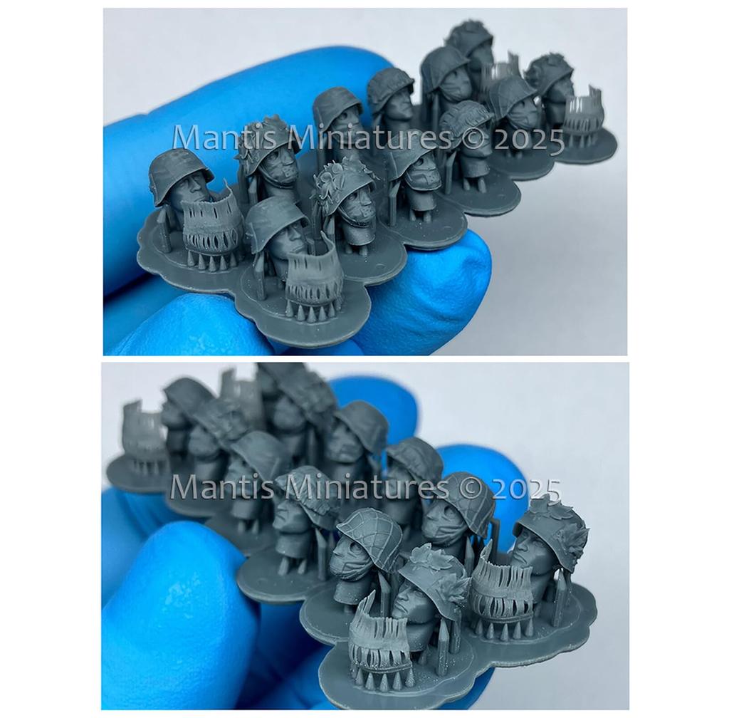 Mantis Miniatures Масштаб Вторая мировая война Немецкий камуфляж Маскированный 6 2 Смола MAC60 1/35 Гарнитура, Типы, Размеры, Набор из 12 деталей, (Человек)