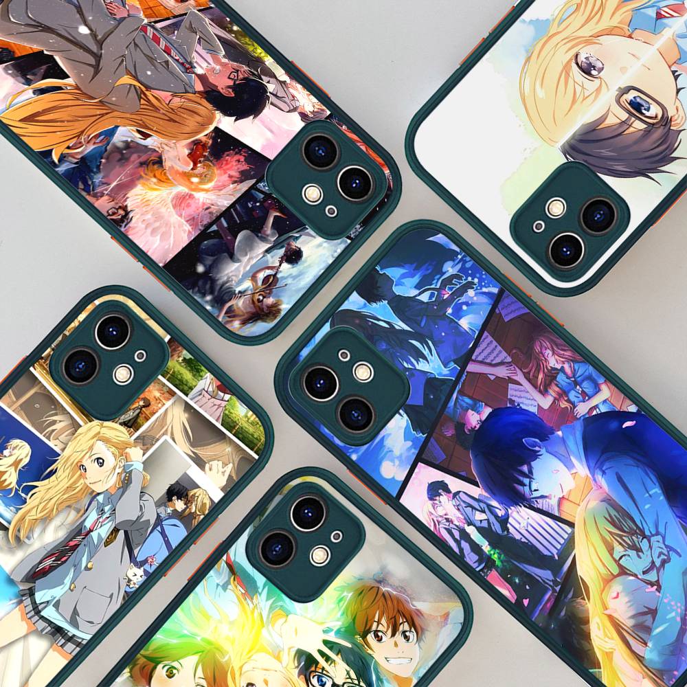 Амин Y-Твоя апрельская ложь Матовый прозрачный чехол для телефона для iPhone Case 16 15 14 13 12 11 Pro Max X XS Max Plus
