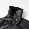Mens PU Leather Bomber Jacket Vintage Streetwear Loose Fit Winter Thick Cotton Coat