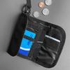 Black Three Fold Wallet Multiple Card Slots Nylon Outdoor Sport ID Holder Slim Pocket Hanging Pouches