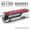 1:30 Scale Double-decker Business Bus Alloy Model Toy Car Sound Light Pull Back 5 Doors Opened Simulation Vehicle Models Toys