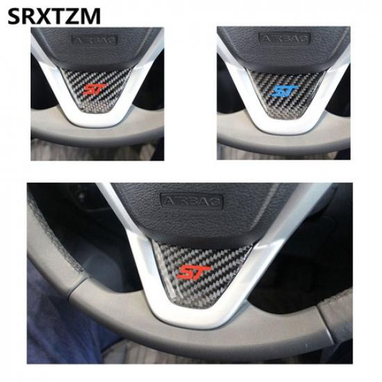 Glossy Carbon Fiber Steering Wheel Sticker Decoration For Ford Fiesta St Mk7 LB