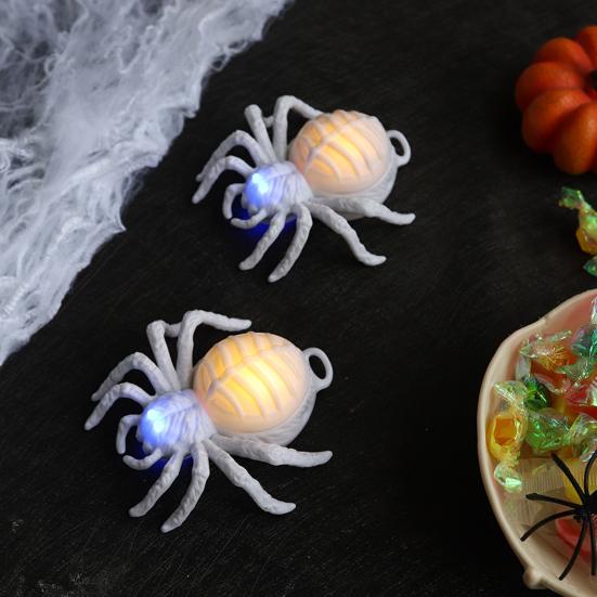 Halloween Light-up Spider Figurine Realistic Plastic Spider Animal Figure with LED Light