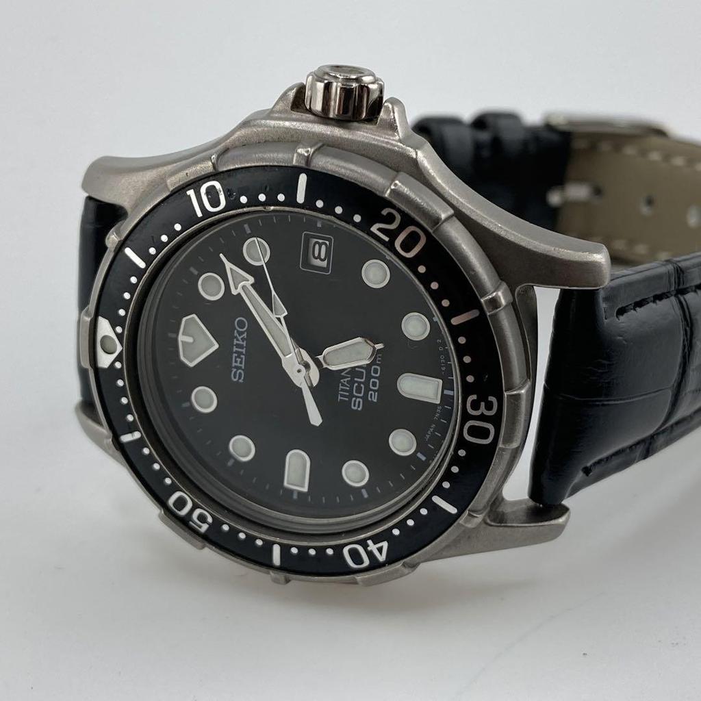 [USED] Seiko Extreme Black 7N35-6110 Rare Titanium