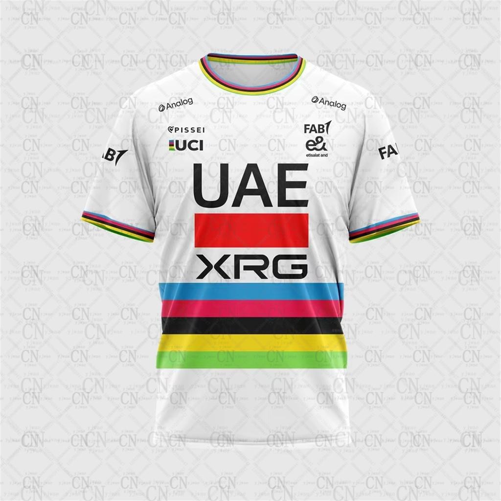 2025 ОАЭ Команда XRG Тадей Погачар Чемпион Мира Джерси Детское Взрослое Быстросохнущее Дышащее Горный Велосипед Джерси Футболки
