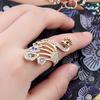 Knuckle Ring Shiny Rhinestone Peacock Charming Girls Elegant Animal Finger Ring