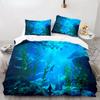 Underwater World King Queen Duvet Cover Cartoon Ocean Animal Bedding Set For Kids Fish Coral Sea Life Soft Polyester Quilt Cover