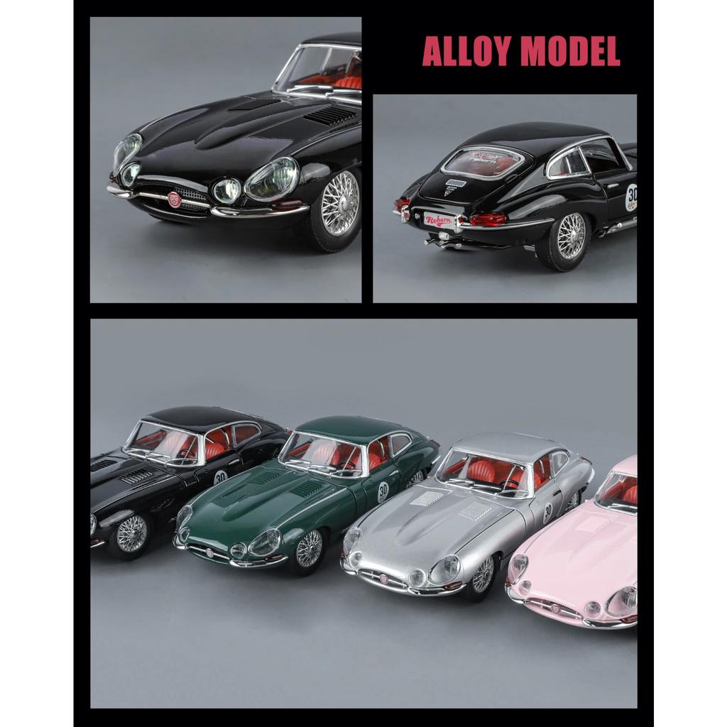 1/24 Jaguar E-Type Высокодетализированная масштабная металлическая модель автомобиля Отличный подарок для дома и декора Коллекционный предмет Подарок мальчику на день рождения Декор Ребенок