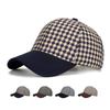 Men Autumn Winter Plaid Contrast Color Cap Baseball Cap Women Sun Hat Ponytail Panama Cap Visor Hats Snapback Hat