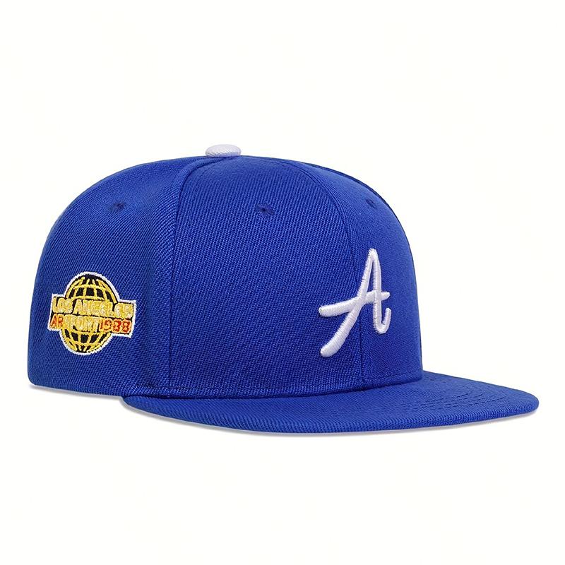 Children Letter A Embroidery Snapback Cap Adjustable Cotton Baseball Hat Flat Top Caps Travel Hats for Boys Girls